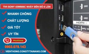 tivi sony 43w800c nháy đèn đỏ 6 lần