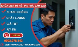 khoá điện tử hết pin phải làm sao